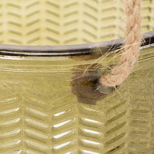 Blumentopf Glas Windlicht zum Hängen Lila Grün 14cm 2St | Floristik24.de