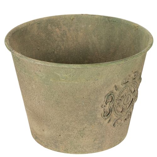 Blumentopf Metall Grün Vintage Ø22cm–13,5cm 3er-Set | Floristik24.de