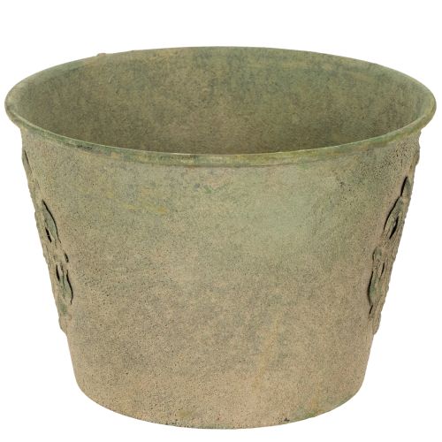 Blumentopf Metall Grün Vintage Ø22cm–13,5cm 3er-Set | Floristik24.de