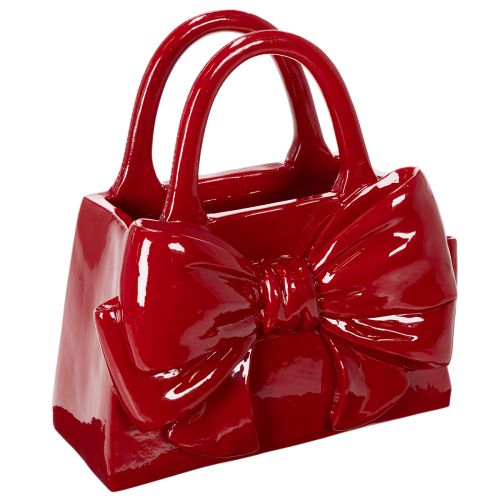 Deko Handtasche Vase mit Schleife glänzend 22cm kaufen | Floristik24.de