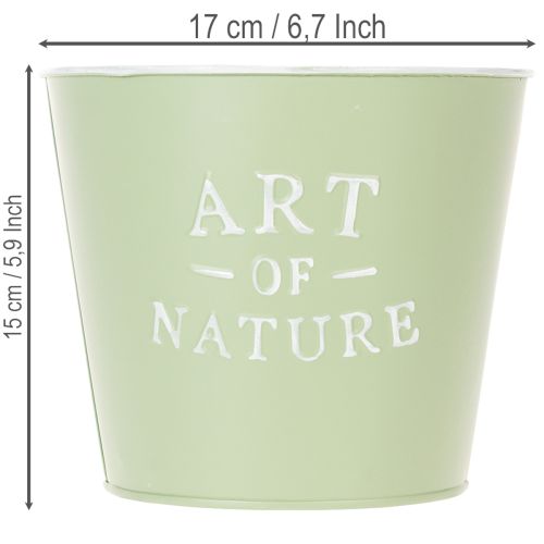 Artikel Blumentopf Zink Art of Nature Mintgrün Ø17,5cm H15cm