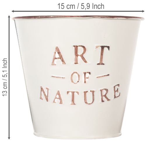 Blumentopf Zink Creme Ø15cm H13,5cm | Floristik24.de