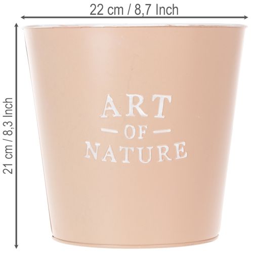 Blumentopf Zink Übertopf Metall Altrosa Ø22cm H21cm | Floristik24.de
