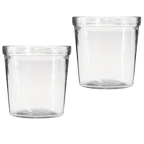 Floristik24 Blumenübertopf Glas Klar Konisch Ø12cm H12,5cm 2St