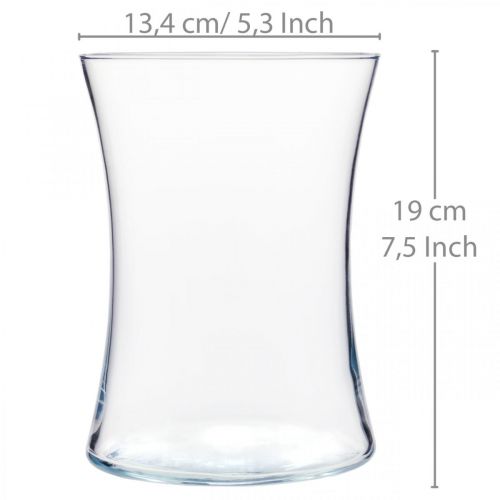 Artikel Blumenvase, Glaswindlicht, Vase aus Glas Ø13,5cm H19cm