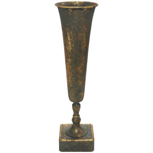 Floristik24 Bodenvase Metall Gold Grau Vase Antik Optik Ø15,5cm H57cm