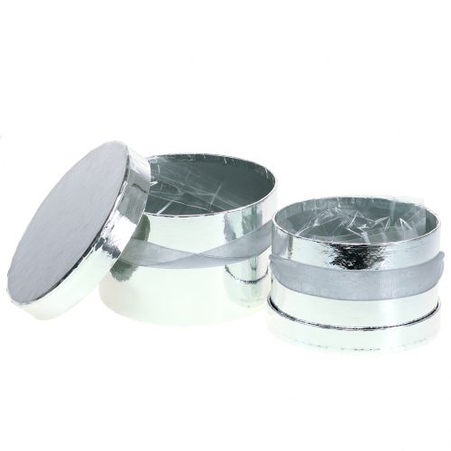Floristik24 Blumenbox Silber Ø14/16cm 2St