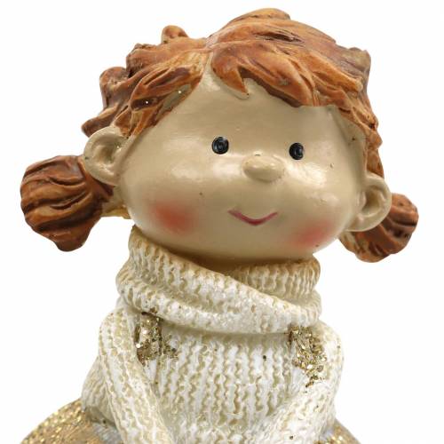 Floristik24 Deko-Figuren Brüderchen und Schwesterchen Gold, Glitter 10/6,5cm 2er-Set