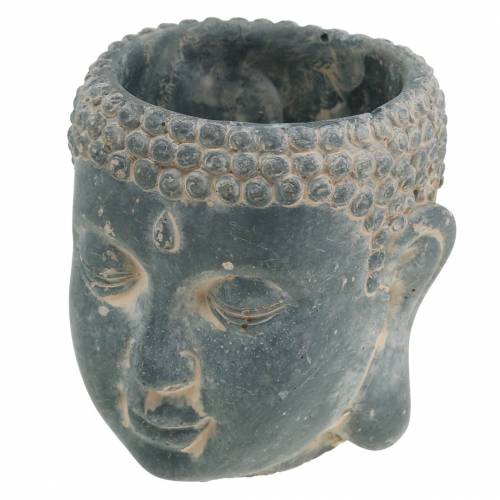 Floristik24 Buddhakopf zum Bepflanzen Antik-Look Beton Schwarz Ø8 H8cm