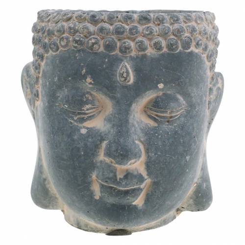 Floristik24 Buddhakopf zum Bepflanzen Antik-Look Beton Schwarz Ø8 H8cm