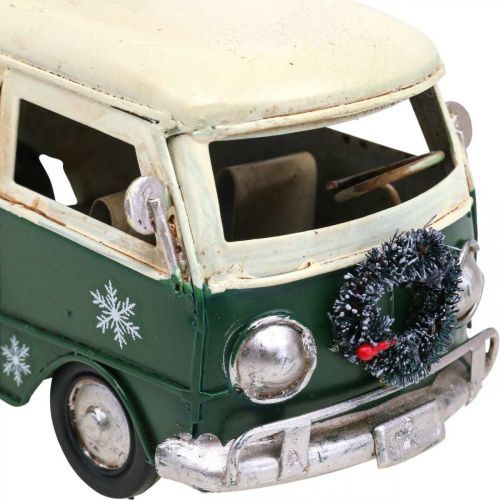 Floristik24 Weihnachtsdeko Auto Weihnachtsbus Vintage Bus Grün 17cm