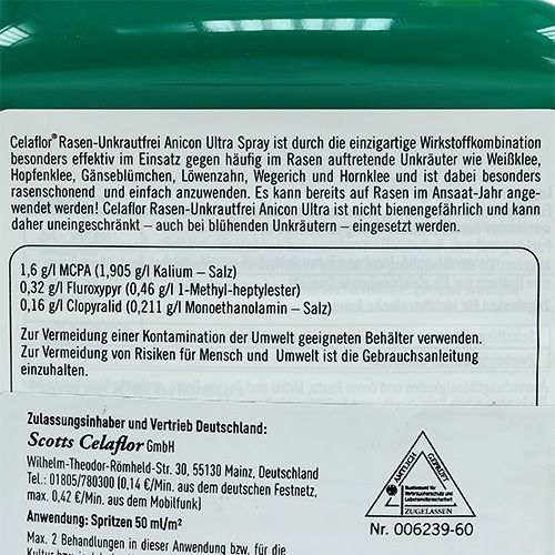 Floristik24 Celaflor Rasen-Unkrautfrei spray Anicon-Ultra 750ml