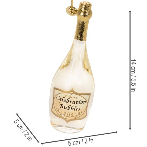 Sektflasche und Sektglas Anhänger-Set Weihnachtsbaum-Dekoration 14cm 2St | Floristik24.de
