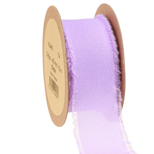 Artikel Chiffonband Flieder Stoffband mit Fransen Chiffon 40mm 15m