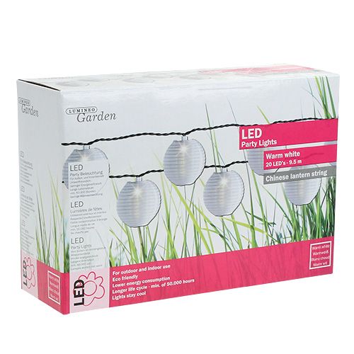 China-Laternen mit 20 LEDs Weiß 9,5m-894521 preiswert online kaufen
