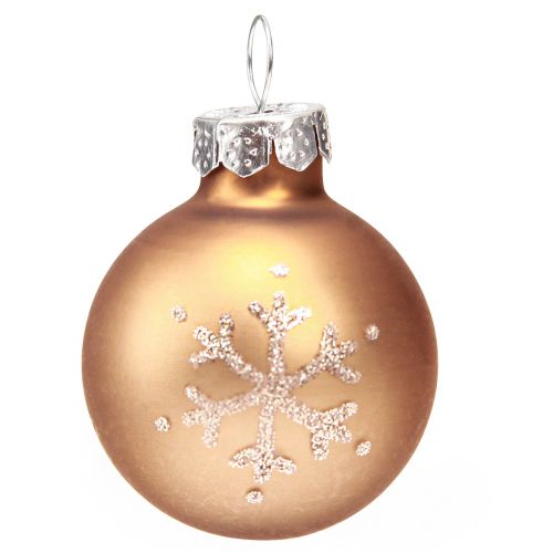 Floristik24 Christbaumkugeln Glas Mini Pearl Weiß Gold Ø3cm 9 St