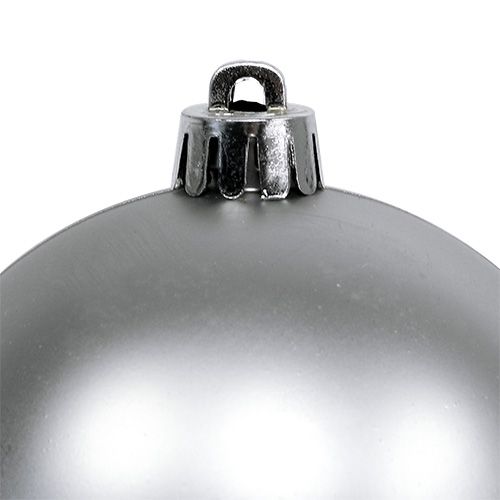 Floristik24.de Christbaumkugeln Plastik Silber 8cm 6St