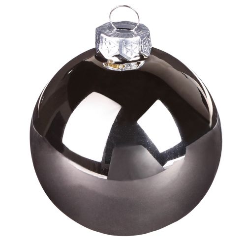 Floristik24 Christbaumkugeln Silber Apricot Glaskugeln Ø5cm 24 St