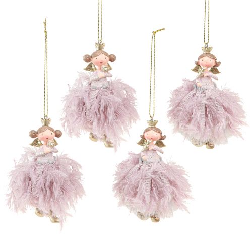Floristik24 Christbaumschmuck Engel Deko Prinzessin Rosa 11cm 4St
