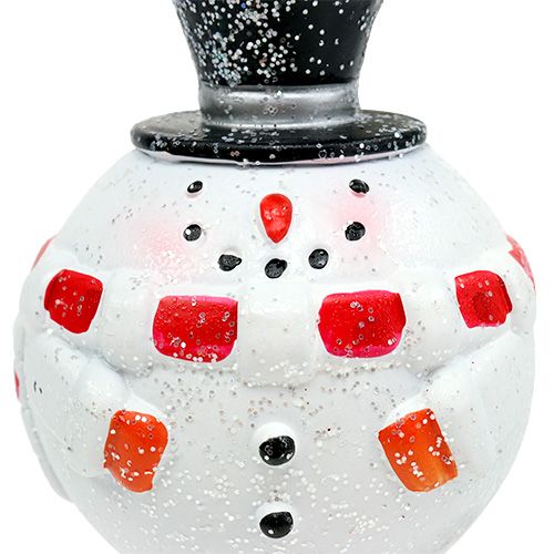 Floristik24 Christbaumschmuck Santa, Schneemann Plastik Ø8cm 2St