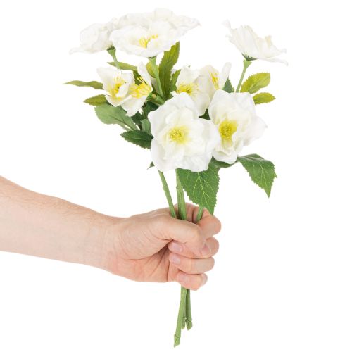 Kunstblume Christrose weiß Bund künstliche Weihnachtsdekoration | Floristik24.de
