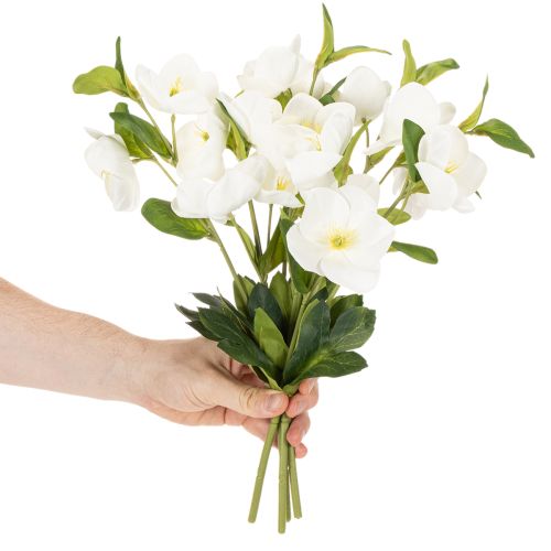 Christrose Künstliche Blume weiß Dekorativer Kunstblumen Bund mit 40cm 4St | Floristik24.de