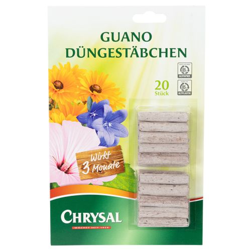 Chrysal Guano Düngestäbchen Einfache Anwendung Gleichmäßige Nährstoffversorgung 20St