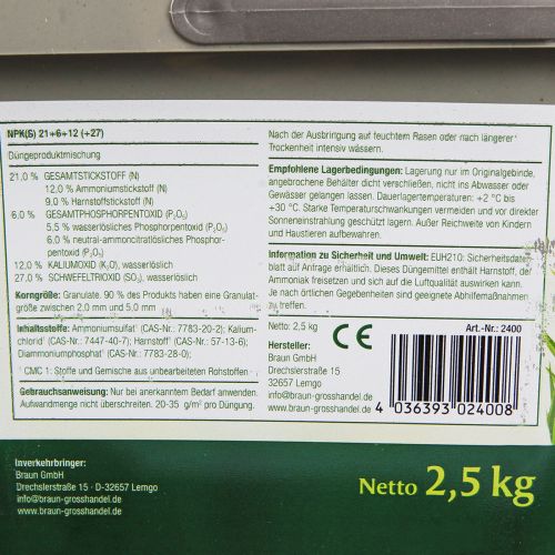 Floristik24 Chrysal Rasendünger 2,5kg