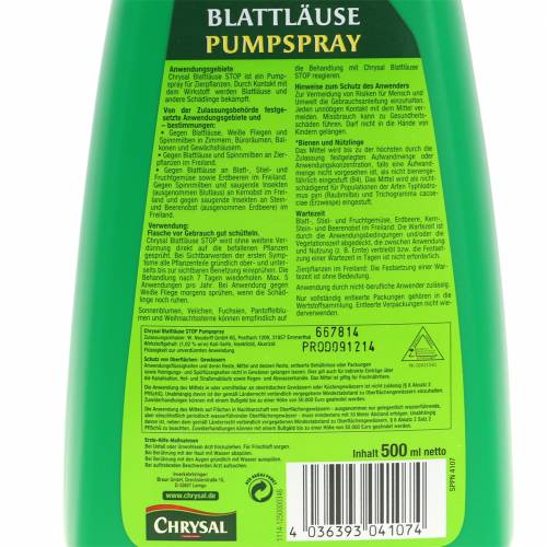 Floristik24 Chrysal Blattläuse STOP Pflanzenpumpspray 500ml