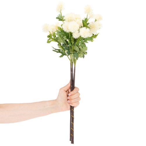 Kunstblume Chrysantheme cremeweißer Bund Dekozweig groß 56cm 4St | Floristik24.de