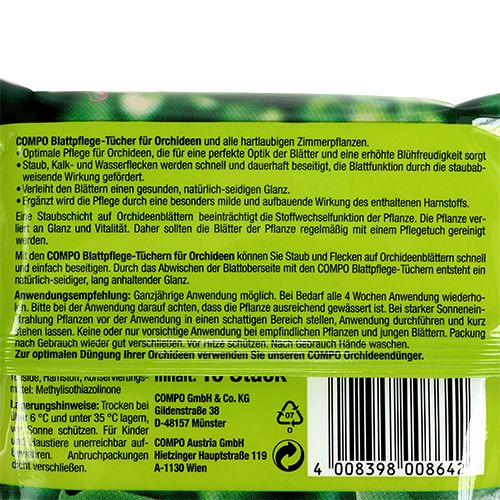 Floristik24 Compo Blattpflegetücher für Orchideen 10St