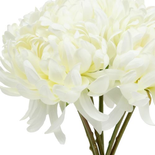 Floristik24.de Deko Chrysantheme Strauß Weiß 28cm 6St-87553