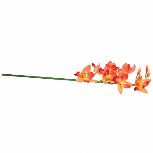 Floristik24 Orchidee Kunstblume Cymbidium Orange 74cm