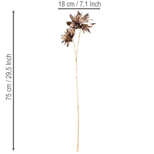 Kunstblume Dahlie langstielig mit zwei Blüten 75cm | Floristik24.de