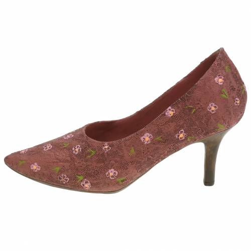 Floristik24 Deko Schuh Pflanzschuh Pump Braun 24cm × 8cm H13,6cm