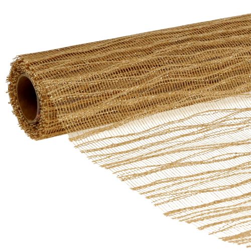 Floristik24 Deco Wave Tischband 26cm x 300cm Metallic-Gold