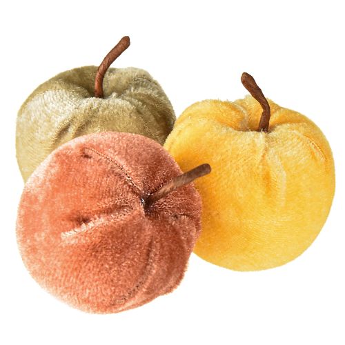 Deko Äpfel Stoff Apfel Samt Braun Gelb Ø5cm H6cm 12 St