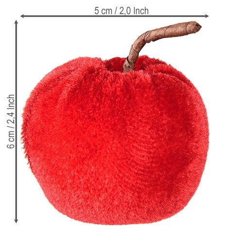 Artikel Deko Äpfel Stoff Herbstdeko Samt Rot Ø5cm H6cm 12 St