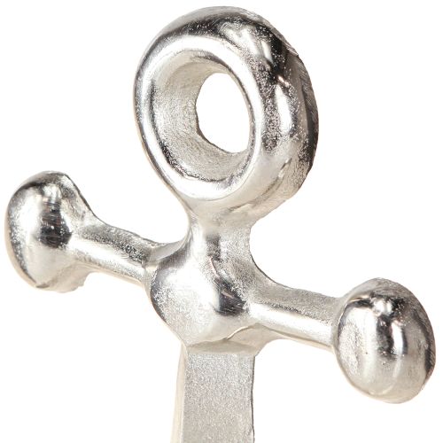 Artikel Deko Anker Metall Holz in Natur Silber 25,5x5,5x31cm