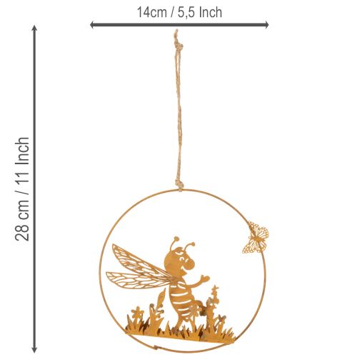 Artikel Deko Biene aus Metall Rost Gartendeko zum Aufhängen Ø14cm 4 St