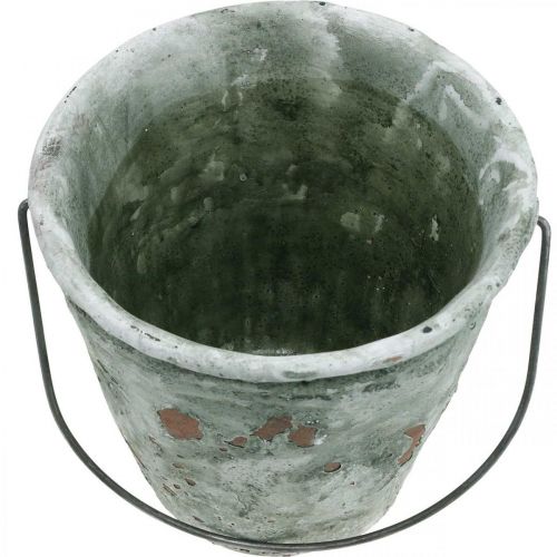 Floristik24 Pflanzeimer, Gartendeko, Eimer aus Keramik, Pflanzgefäß Antik Optik Ø16cm H13,5cm