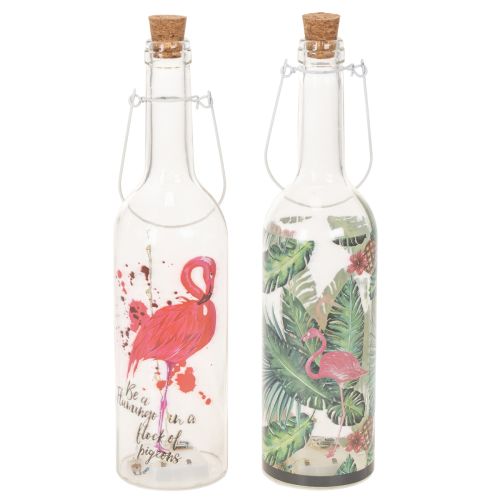 Deko-Flasche LED Flamingo 37,5cm Warmweiß 2St