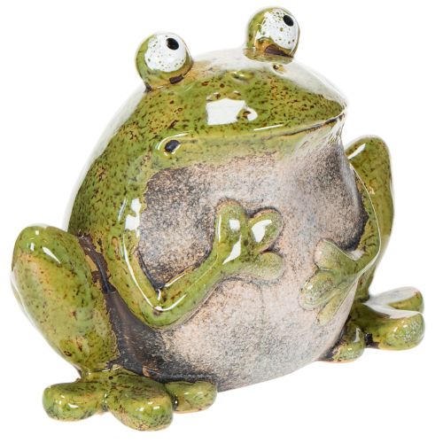 Deko Frosch Keramik Grün Braun Vintage L15,5cm kaufen | Floristik24.de