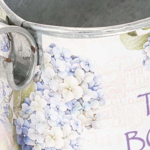 Deko Gießkanne Hortensie Metall Vintage Blumen 30x11x14,5cm | Floristik24.de