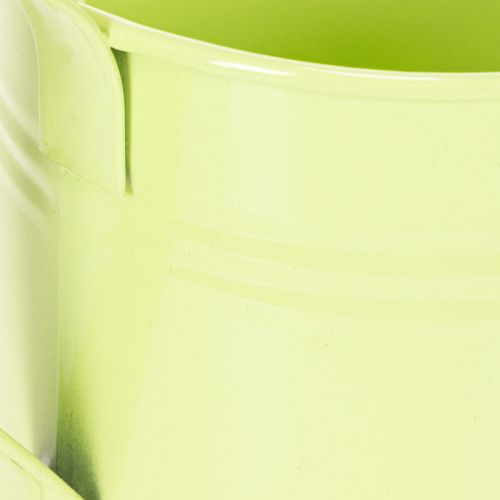 Deko Gießkanne Set in Pastell Lachs, Grün, Gelbgrün - Metall Übertopf Ø11cm H10cm 8 Stück | Floristik24.de