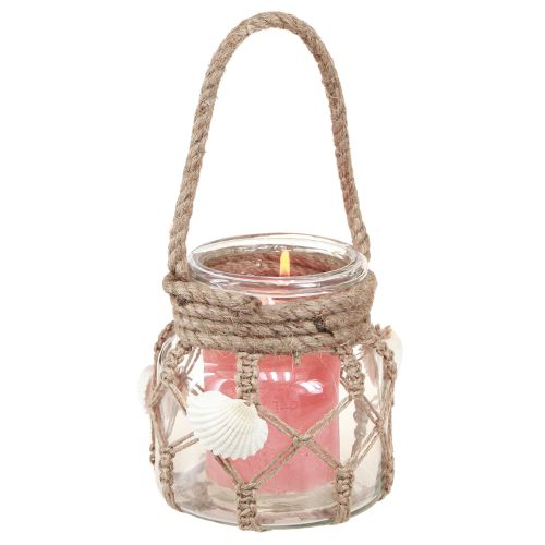 Artikel Deko Glas Makramee Muscheln Maritim Ø11cm H12,5cm 2St