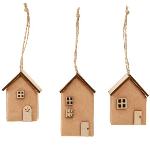 Artikel Deko Häuschen 9 St Christbaumschmuck Rotbraun Holz