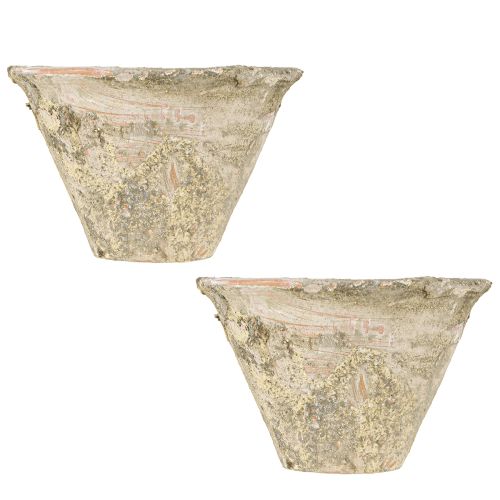 Floristik24 Deko Harztopf Übertopf Ton Terrakotta Ø17cm H11cm 2St