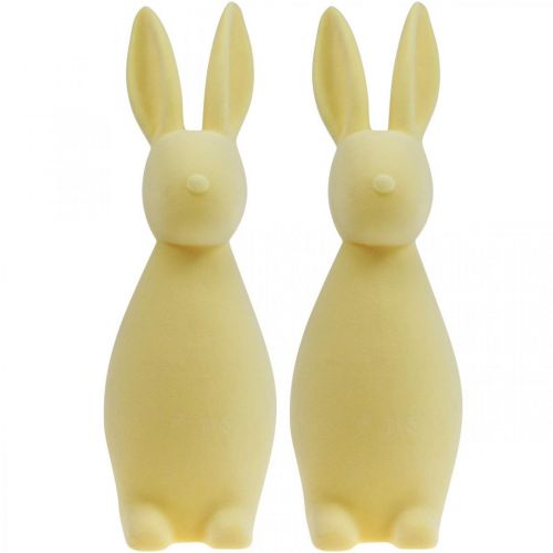 Artikel Deko Hase Deko-Osterhase – 2. Wahl – Beflockt Hellgelb H29,5cm 2 St