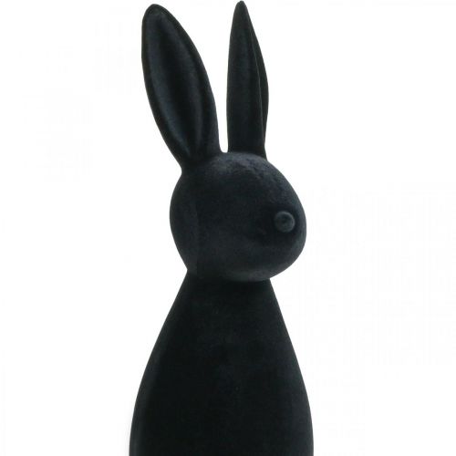 Floristik24 Deko Hase Schwarz – 2. Wahl – Deko-Osterhase Beflockt H47cm